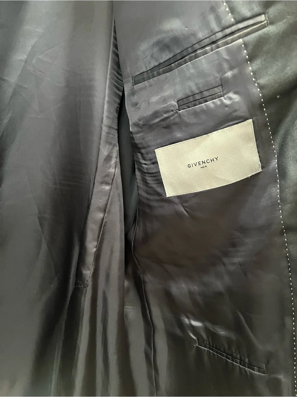 Givenchy Men Suit Wool Designer Blazer Blue Luxury Office Wear See Measurements
